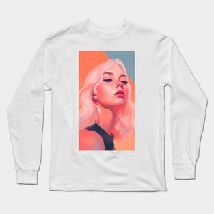 Ethereal Riso Lady: Grace in Print Long Sleeve T-Shirt